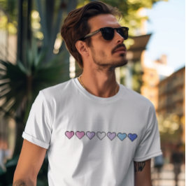 Bigender Flagga Pixel Heart T Shirt