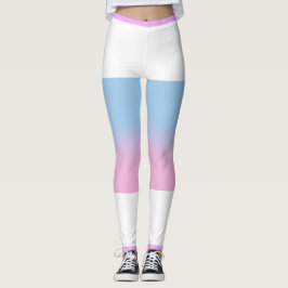 Bigender Flagga Rosa Blue White Stripe LGBT Leggings