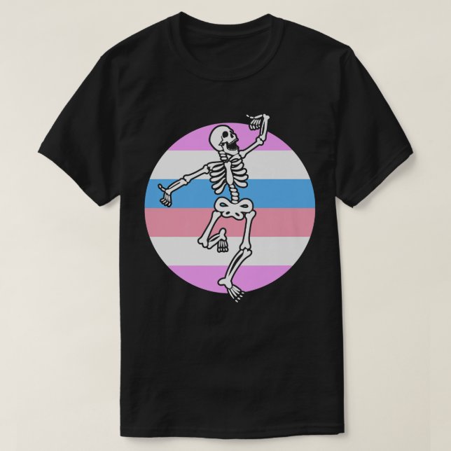Bigender Gay Skeleton Nonbinary Gender  T Shirt (Design framsida)