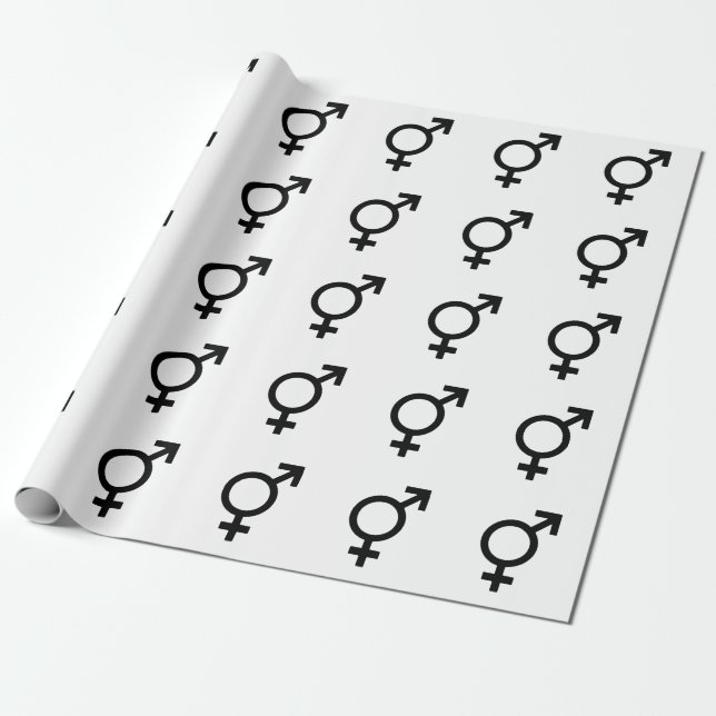 Bigender könssymbol presentpapper (Utrullad)