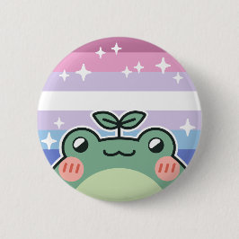 Bigender LGBT-Pride Flagga Frog Knapp