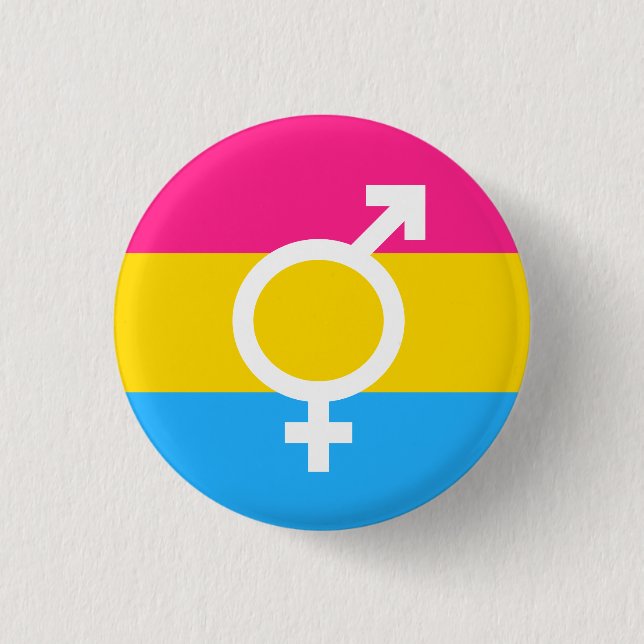 Bigender Pansexual Flagga Symbol Knapp (Framsida)
