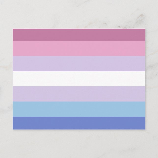 Bigender Pride Flagga Vykort (Framsida)