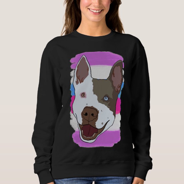 Bigender Pride Pitbull T Shirt (Framsida)