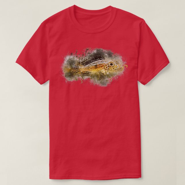 Bigeye Sand Cichlid Ndole Red Callochromis macrois T Shirt (Design framsida)