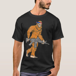 Bigfoot 2:a ändringen Höger Bear Arm Gun & USA T Shirt
