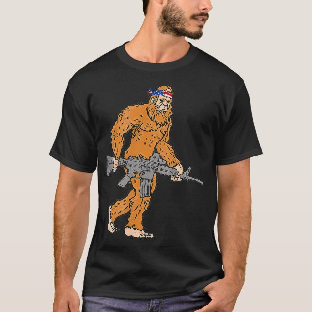 Bigfoot 2:a ändringen Höger Bear Arm Gun & USA T Shirt (Framsida)