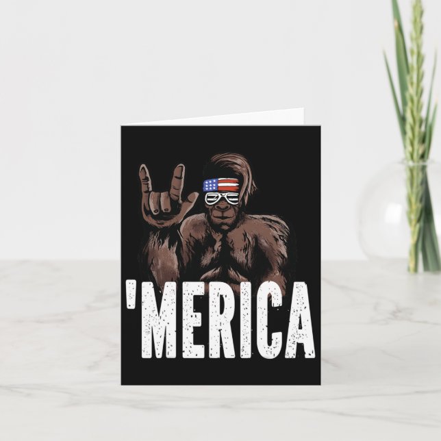 Bigfoot 4:e juli American Independence day Asl Kort (Framsida)