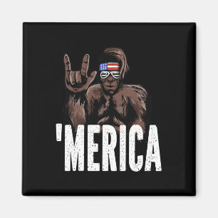 Bigfoot 4:e juli American Independence day Asl Magnet