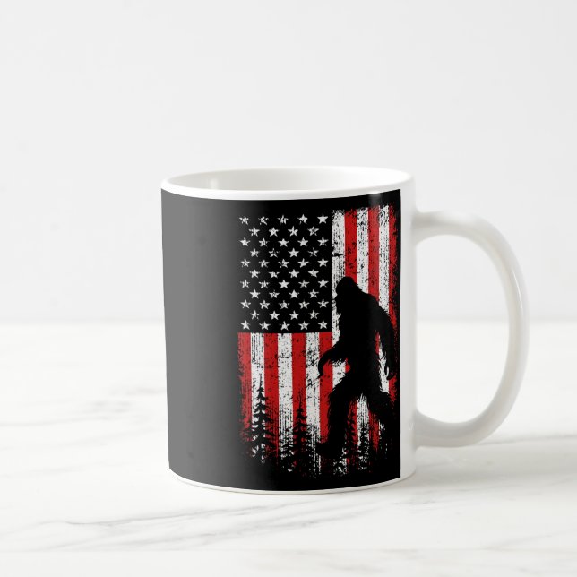 Bigfoot 4:e juli Amerikanska Flagga Patriotic Red  Kaffemugg (Höger)