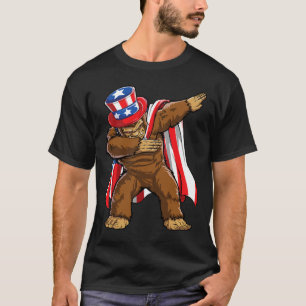 Bigfoot 4:e juli Sasquatch American Flag T Shirt