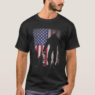 Bigfoot 4:e juli Sasquatch American Flagga Patrio T Shirt