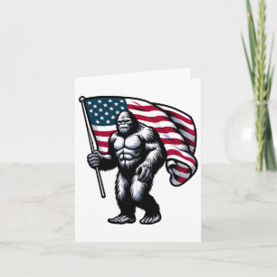 Bigfoot 4:e juli Sasquatch American USA flagga Pa Kort