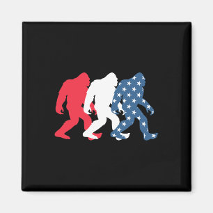 Bigfoot 4:e Juli Sasquatch Amerikansk Flagga Patri Magnet