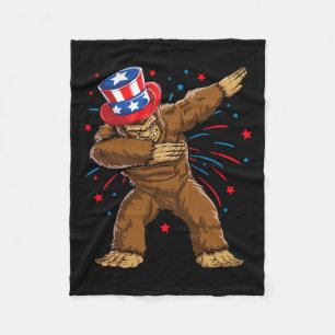 Bigfoot 4:e Juli Tröjor Sasquatch Amerikansk Flagg Fleecefilt