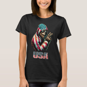 Bigfoot 4:e juli USA Patriotic Sasquatch Tonåringa T Shirt