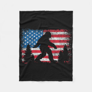 Bigfoot 4 juli amerikansk USA-flagga patriotisk Ki Fleecefilt