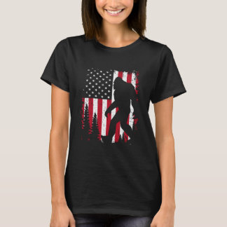 Bigfoot 4 juli Amerikanska USA flagga Patriotic T Shirt