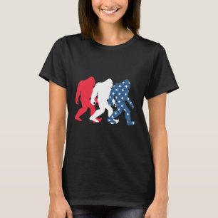 Bigfoot 4 juli Sasquatch amerikansk flagga patriot T Shirt