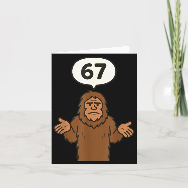Bigfoot 67 Meme Six Seven Rolig Sasquatch  Kort (Framsida)