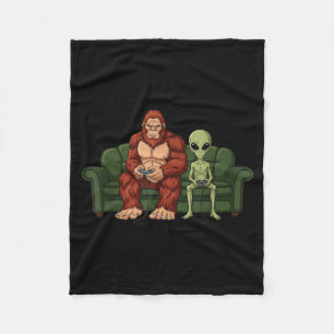 Bigfoot Alien Dataspel Gaming Sasquatch Ufo Män Fleecefilt