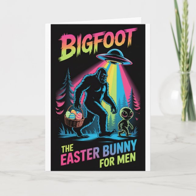 Bigfoot Alien Easter Bunny Card Funny Cryptid  Kort (Framsida)