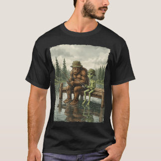 Bigfoot Alien Fiske - Vintage Herr Ufo Sasquatch T Shirt
