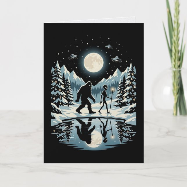 Bigfoot Alien Julkort Kort (Framsida)
