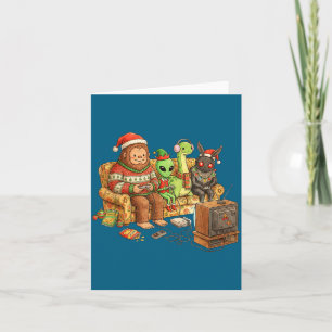 Bigfoot Alien Nessie Mothman Retro Gaming Jul Kort