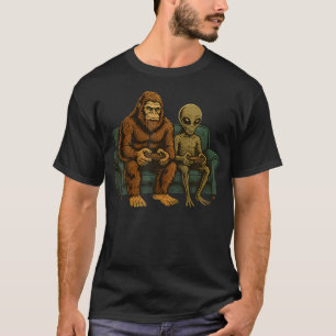 Bigfoot Alien TV-spel Tröja Män Pojkar Gaming Sa