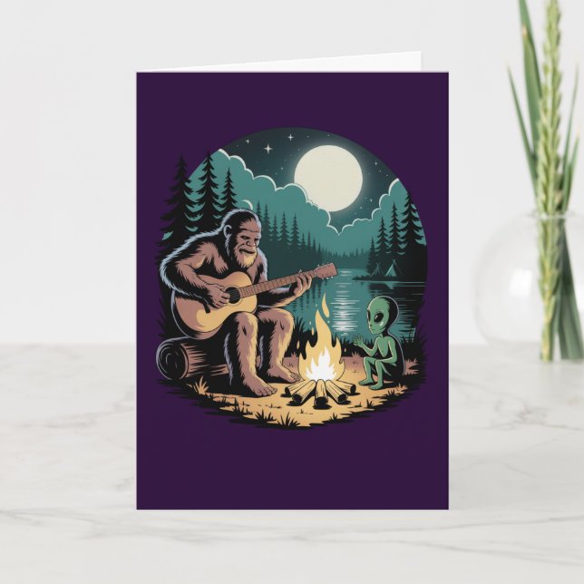 Bigfoot Alien UFO Cryptid Encounter Paranormal  Kort (Framsida)