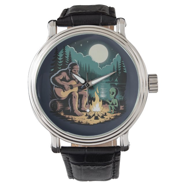 Bigfoot Alien UFO Cryptid Paranormal Encounter Armbandsur (Framsida)