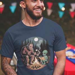 Bigfoot Alien UFO Moon Cryptid Encounter T Shirt