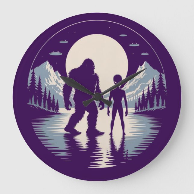 Bigfoot Alien UFO Paranormal Encounter  Stor Klocka (Framsida)