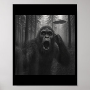 Bigfoot Alien Ufo Selfie Rolig Sasquatch Meme Män  Poster