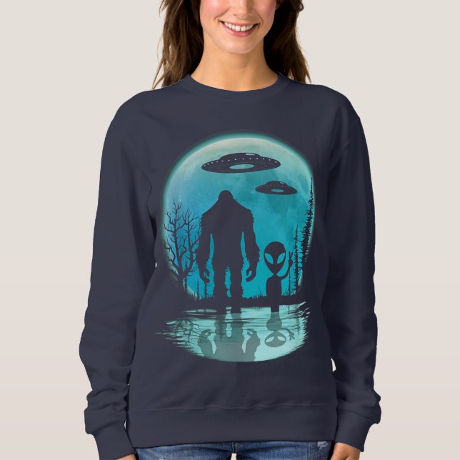 Bigfoot Alien UFO T Shirt (Framsida)
