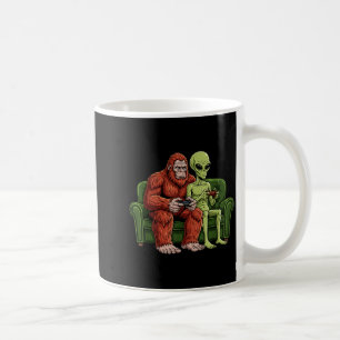 Bigfoot Alien Videospel Gaming Sasquatch Ufo Män Kaffemugg