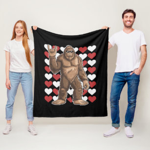 Bigfoot Alla hjärtans dag Roliga hjärtan Sasquatch Fleecefilt
