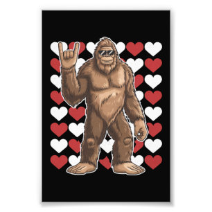 Bigfoot Alla hjärtans dag Roliga hjärtan Sasquatch Fototryck