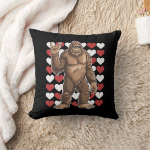 Bigfoot Alla hjärtans dag Roliga hjärtan Sasquatch Kudde