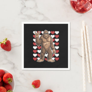 Bigfoot Alla hjärtans dag Roliga hjärtan Sasquatch Pappersservett