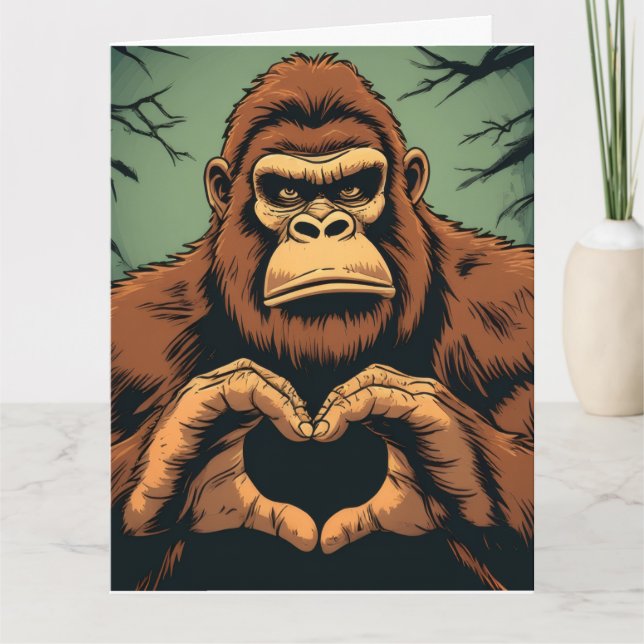 BIGFOOT ÄLSKAR DIG ÖVERSTOR STOR KORT (Framsida)
