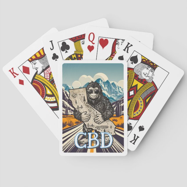 Bigfoot Älskar Kalifornien Spelkort med Monogram (Baksidan)