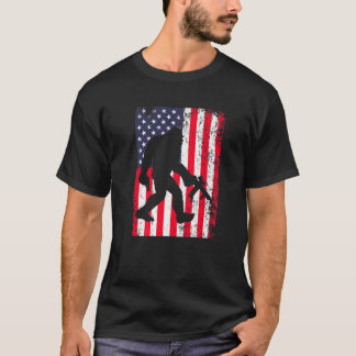 Bigfoot American Flagga 2Nd ändring T Shirt