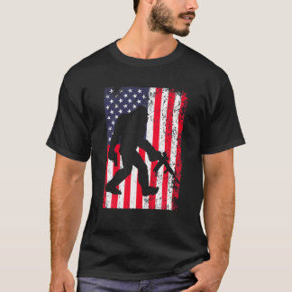 Bigfoot American Flagga 2Nd ändring T Shirt