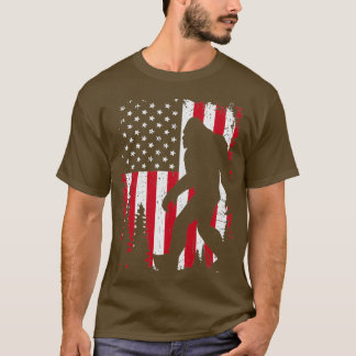 Bigfoot American Flagga 4:e juli (2) T Shirt