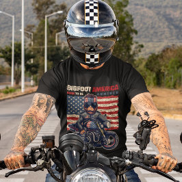 Bigfoot american flagga 4:e juli firande t shirt