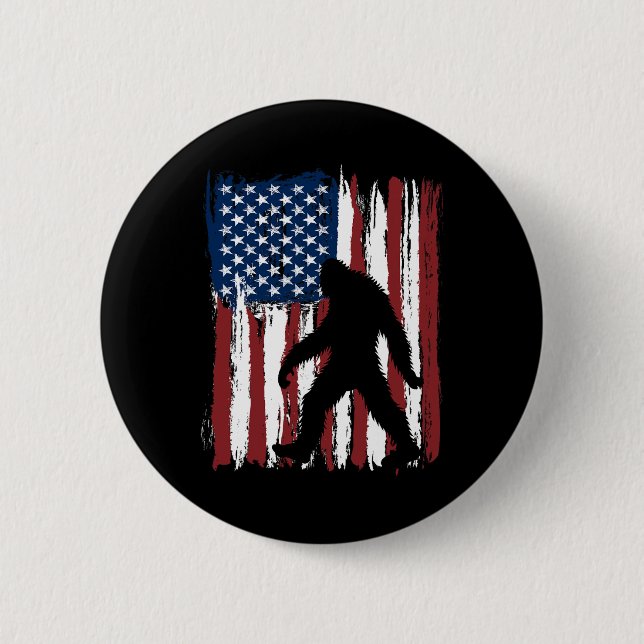 Bigfoot American Flagga, 4:e juli Patriotic Knapp (Framsida)