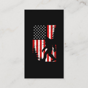 Bigfoot American Flagga Forest Sasquatch Fläkt Visitkort