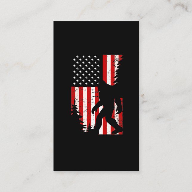  Bigfoot American Flagga Forest Sasquatch Fläkt Visitkort (Framsida)